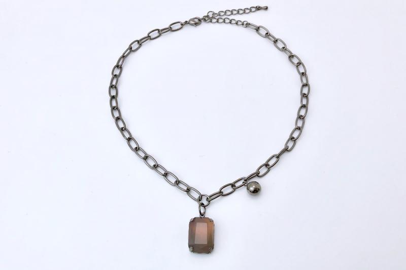 Ozel] Vintage Vibe Glass Necklace