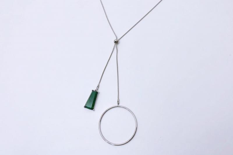 [Ozel] Statement Look Glass Necklace [