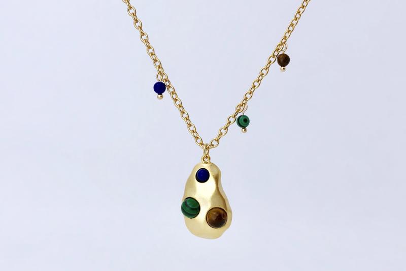 [Ozel] Feminine Glossy Vintage Plated Necklace