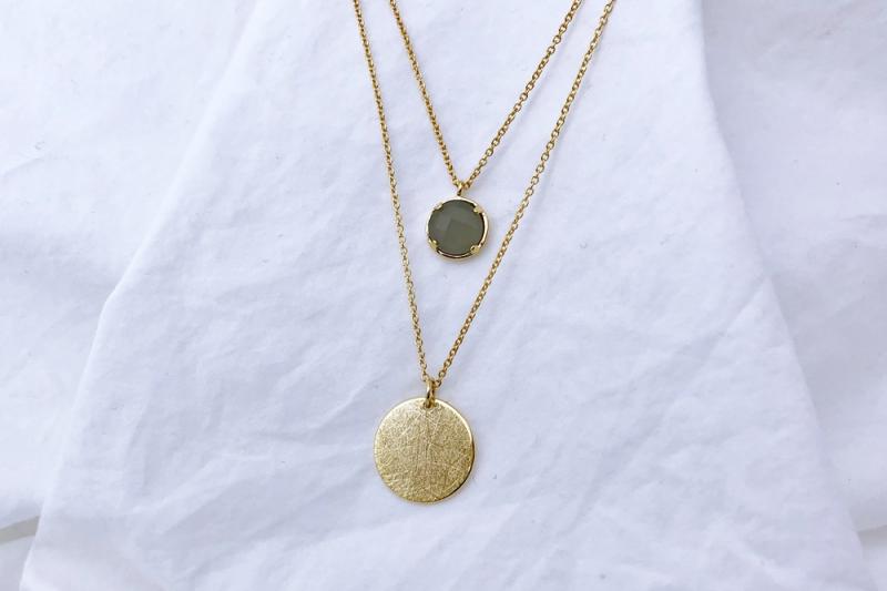 [Ozel] Statement Look Asymmetrical Curve Glass Necklace