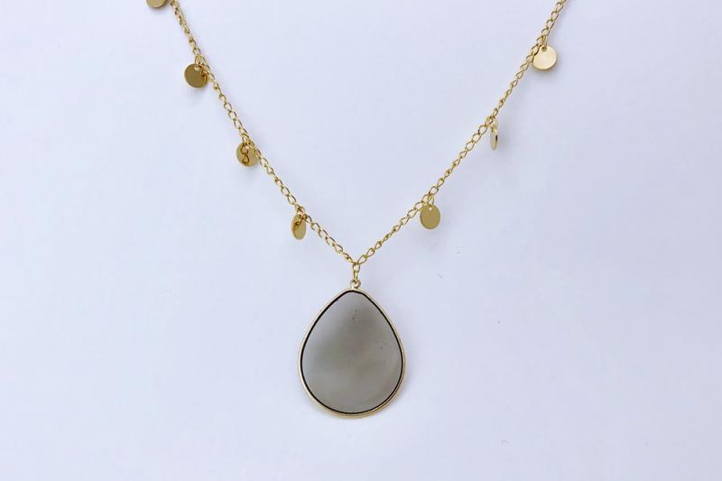 [Ozel] Casual Mood Glossy Brass Epoxy Necklace