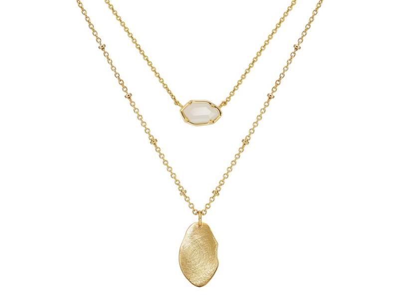 [Ozel] Shiny Curved BRASS Glass Necklace