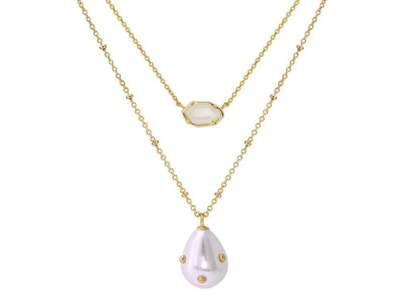 [Ozel] Shiny BRASS/ACRYLIC Glass Necklace
