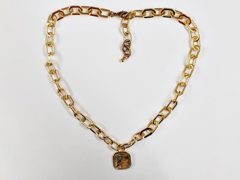 [Ozel] ZINC/STEEL Abalone Necklace