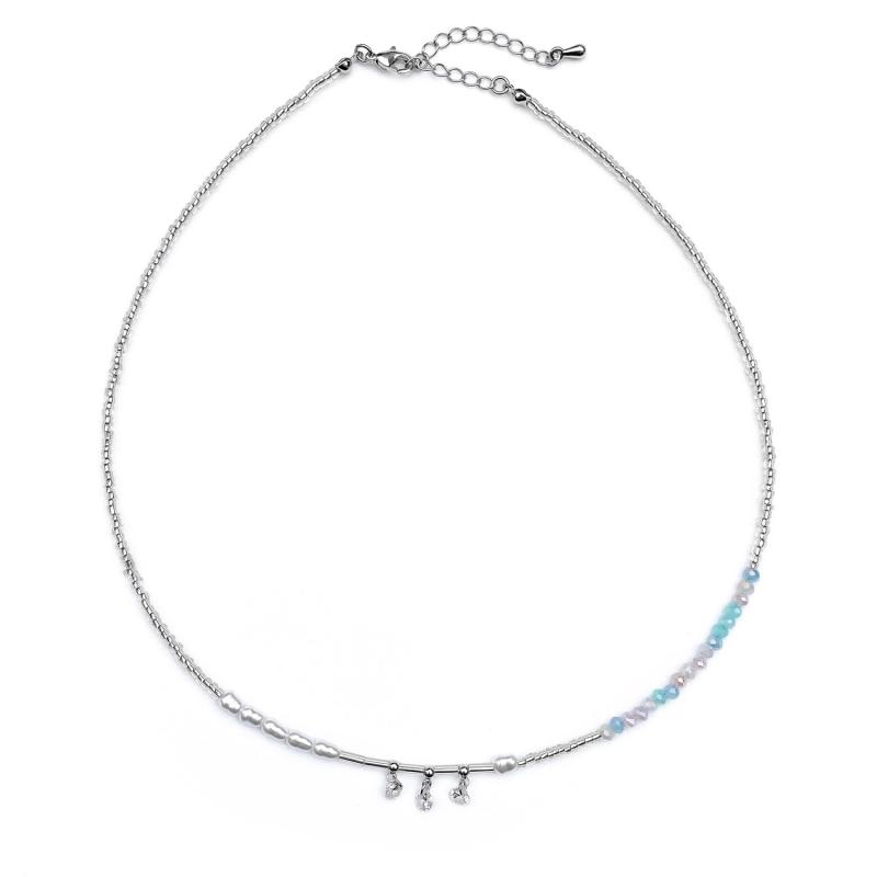 [Ozel] Shiny ACRYLIC Cubic Zirconia/Glass Necklace