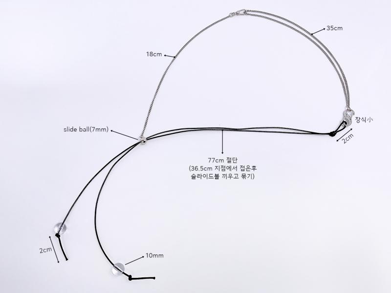 [오젤] 모던 클래식 유광 아크릴 가죽 신주 써지컬스틸 목걸이