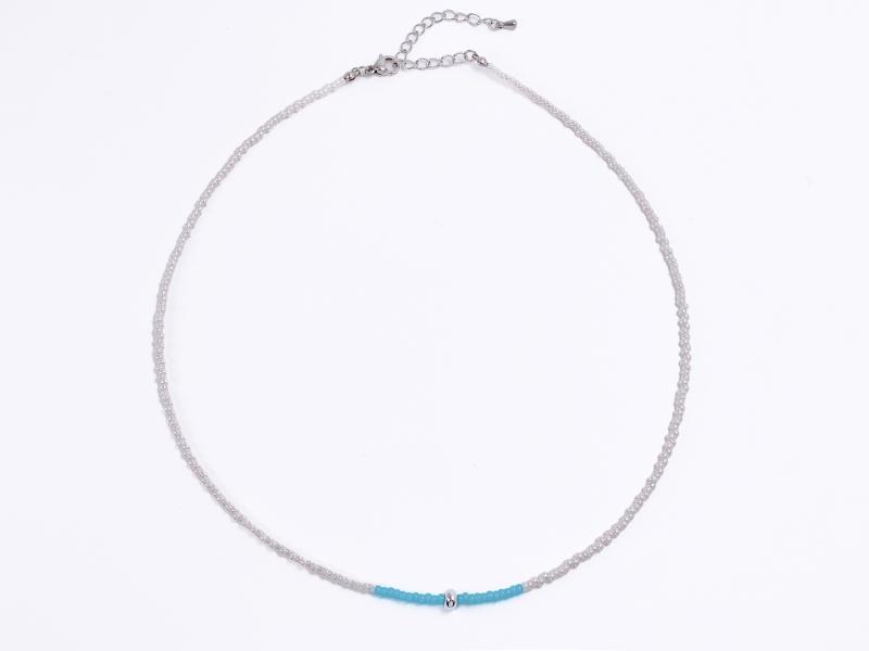 [Ozel] Shiny STEEL Glass Necklace