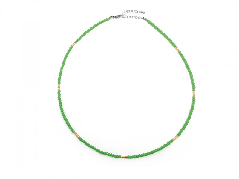 [Ozel] Shiny STEEL Glass Necklace