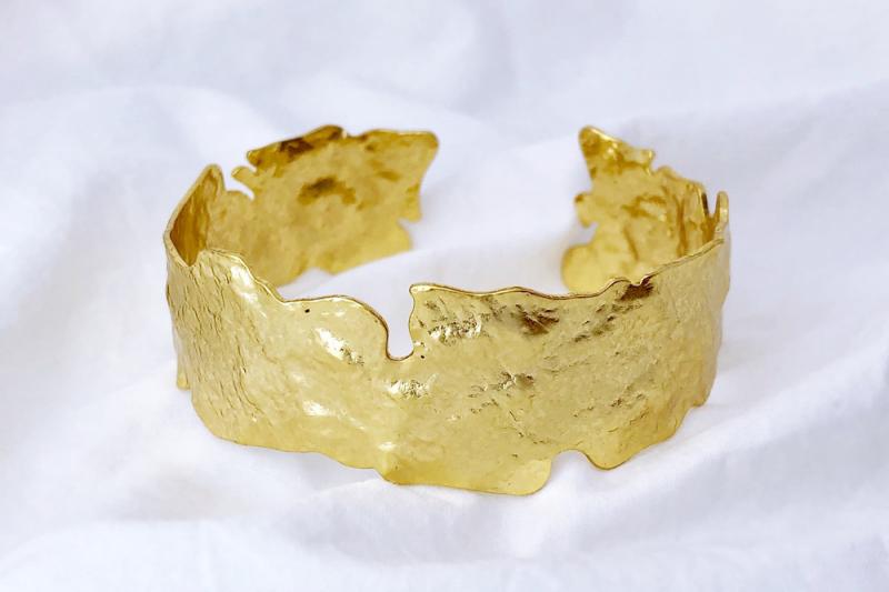 [Ozel] Unique Mood Glossy Vintage Plated Brass Bracelet