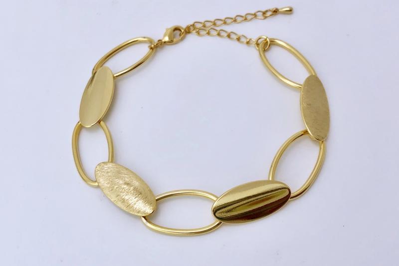 [Ozel] Trendy Asymmetrical Curve Glossy Brass Bracelet [Ozel] Asymmetrical Curve Glossy Brass Earrings