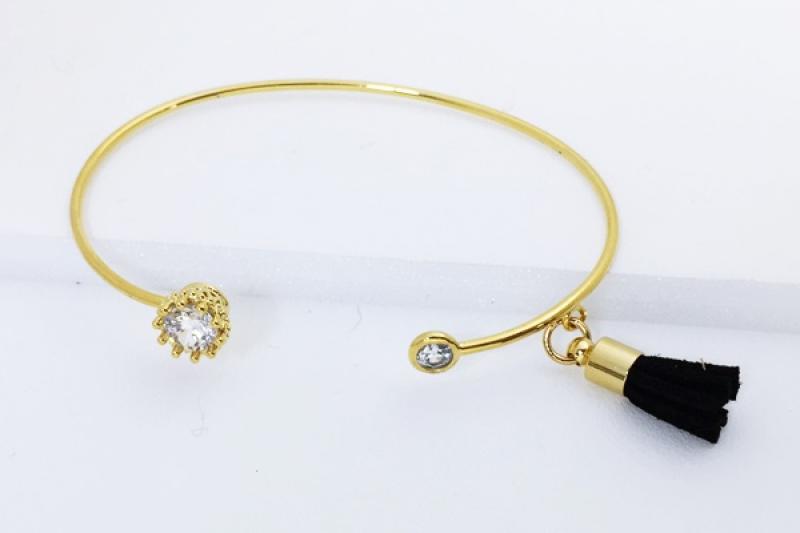 [Ozel] Delicate Fit Glossy Brass Cubic Bracelet
