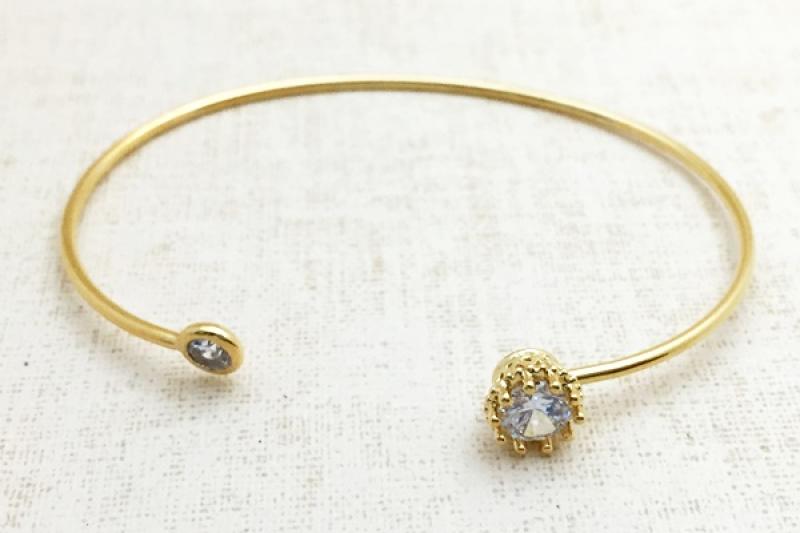 [Ozel] Girlfriend Gift Glossy Brass Cubic Bracelet