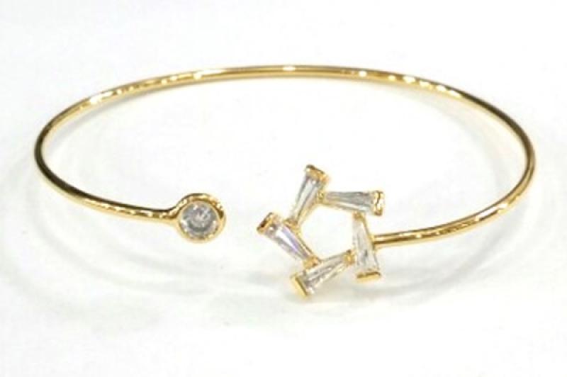 Ozel] Trendy Glossy Brass Cubic Bracelet [