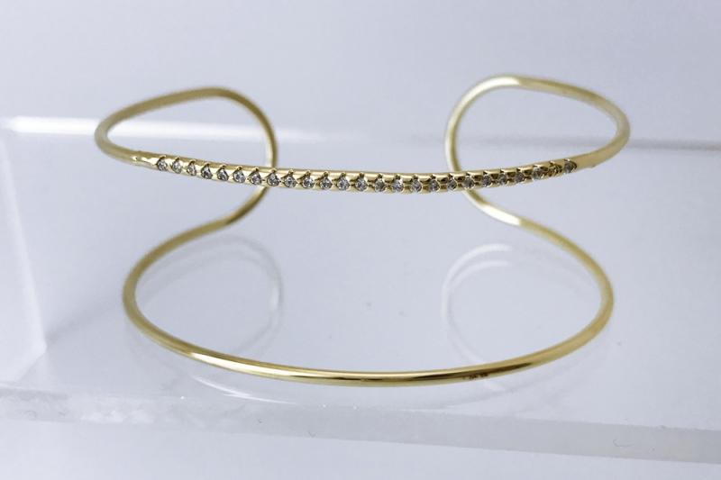 ] Unique Mood Glossy Brass Cubic Bracelet [Ozel