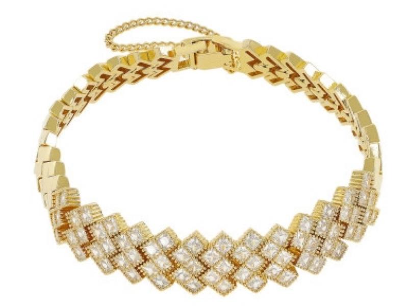 [Ozel] Shiny BRASS Cubic Zirconia Bracelet