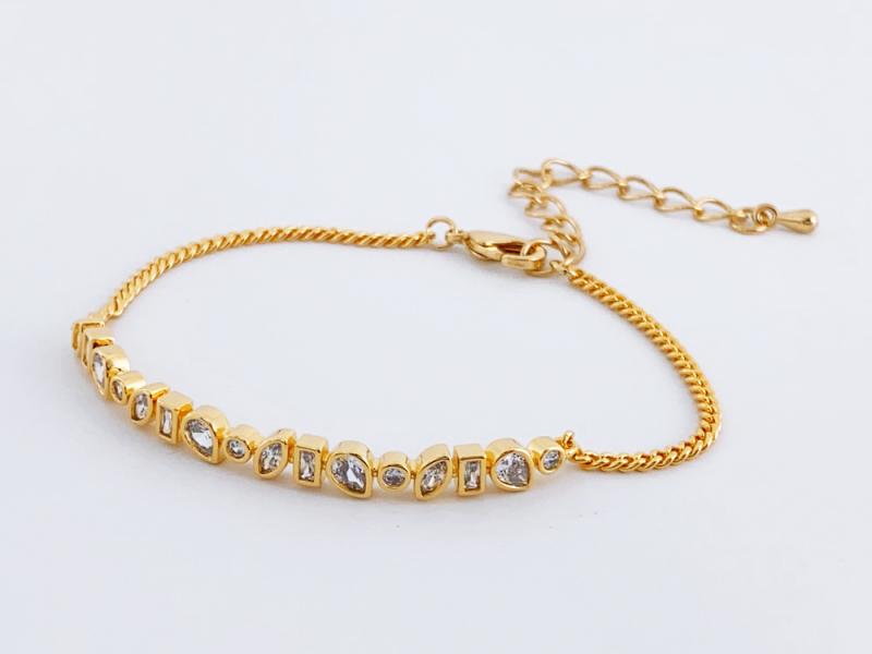 [Ozel] Shiny BRASS Cubic Zirconia Bracelet