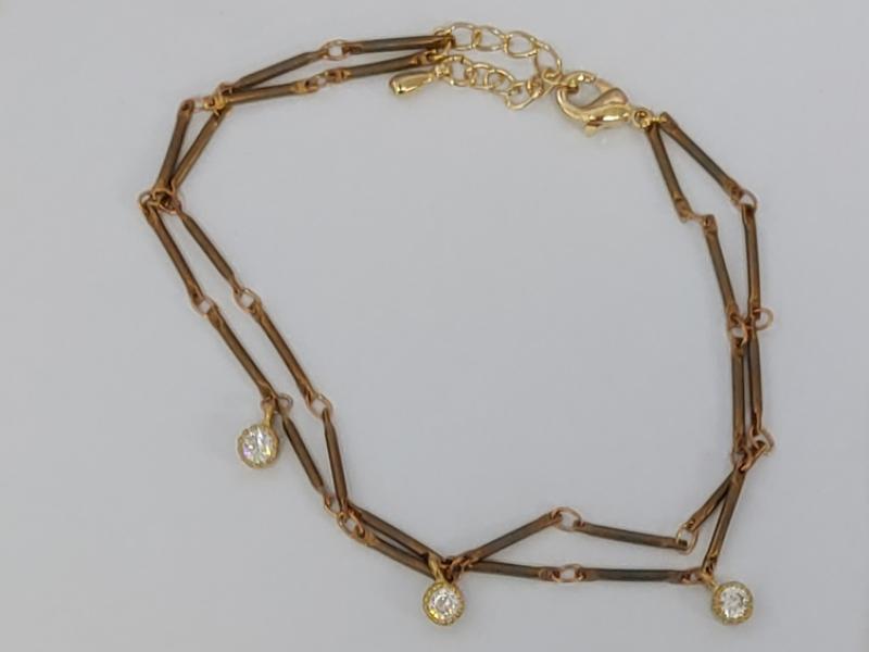 [Ozel] BRASS Cubic Zirconia Bracelet