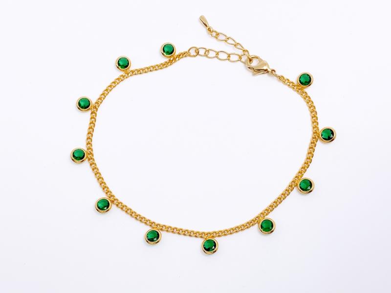 [Ozel] Shiny BRASS Cubic Zirconia Bracelet