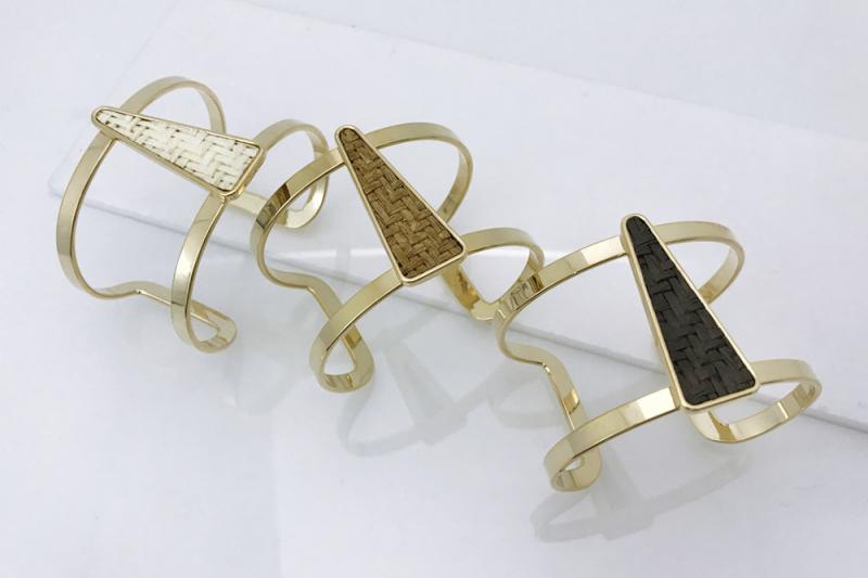 [Ozel] Unique Mood Glossy Brass Zinc Alloy Bracelet