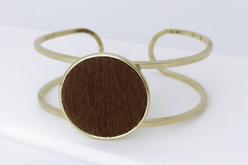 [Ozel] Chic Point Glossy Brass Bracelet