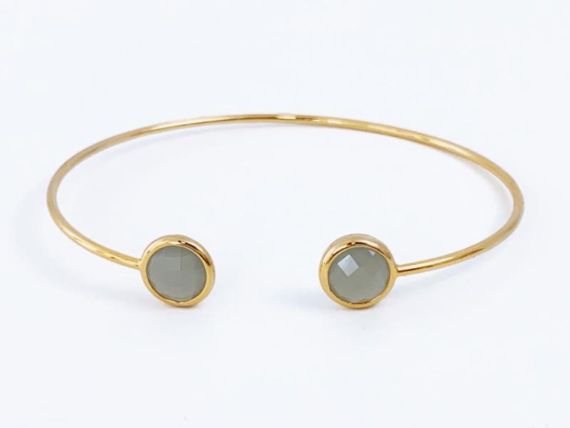 [Ozel] Shiny BRASS Glass Bracelet