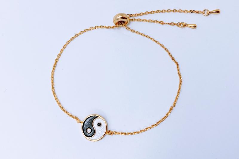 [Ozel] Trendy Glossy Brass Epoxy Bracelet