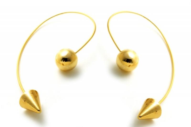 [Ozel] Delicate Fit Glossy Brass Earrings