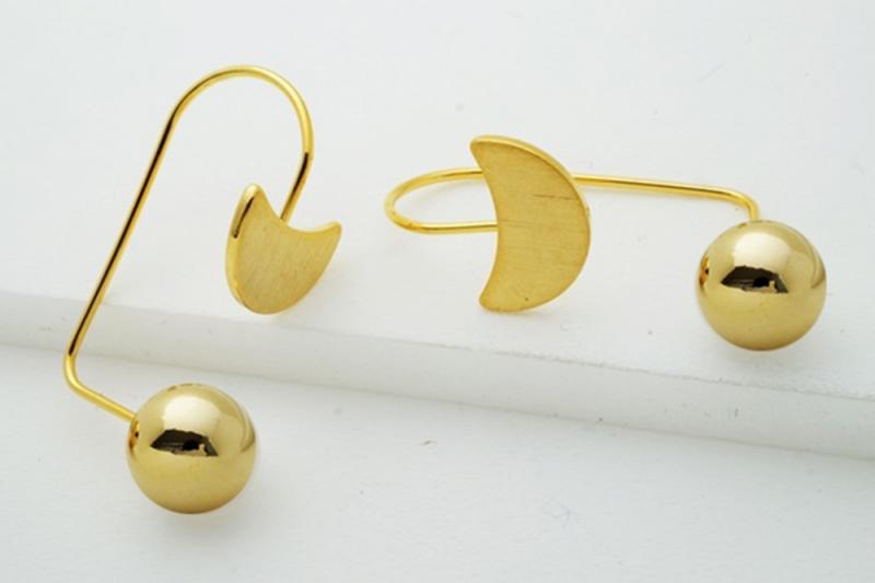 [Ozel] Simple Minimalist Matte Brass Earrings