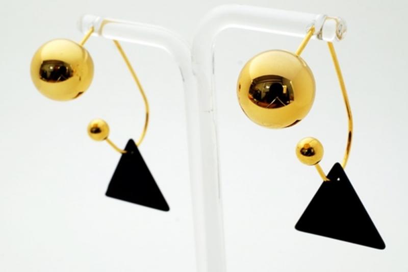 [Ozel] Unique Mood Glossy Brass Earrings