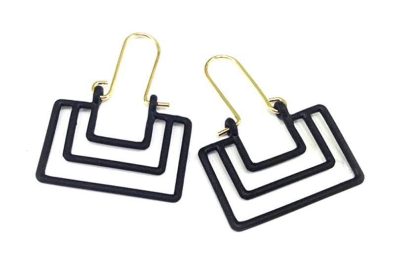 [Ozel] Simple Minimal Glossy Brass Zinc Alloy Earrings