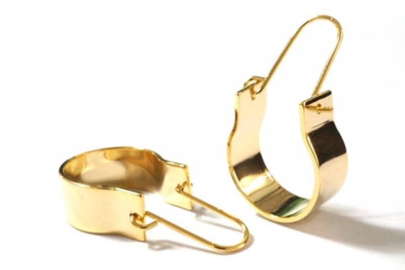[Ozel] Wedding Guest Look Glossy Brass Earrings