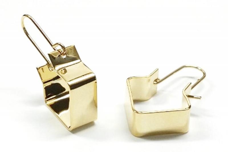 [Ozel] Girlfriend Gift Glossy Brass Earrings
