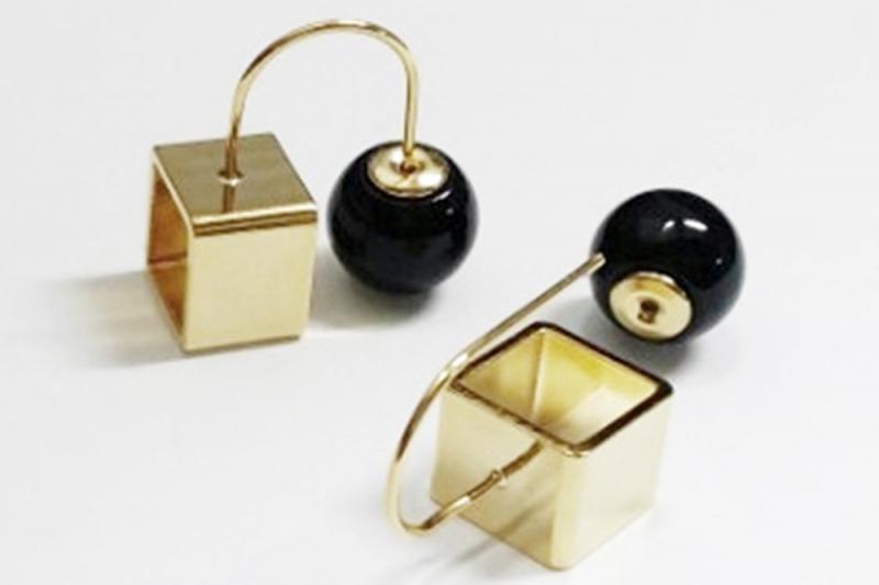 [Ozel] Modern Classic Glossy Brass Earrings