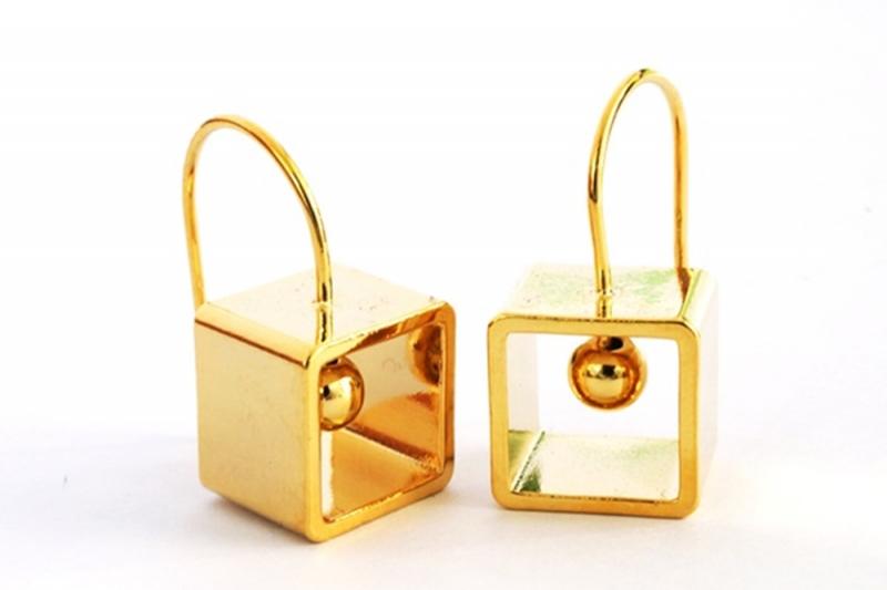 [Ozel] Wedding Guest Look Glossy Brass Earrings