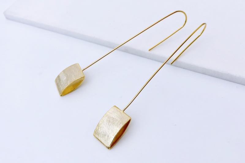 [Ozel] Layered Asymmetrical Curve Brass Earrings