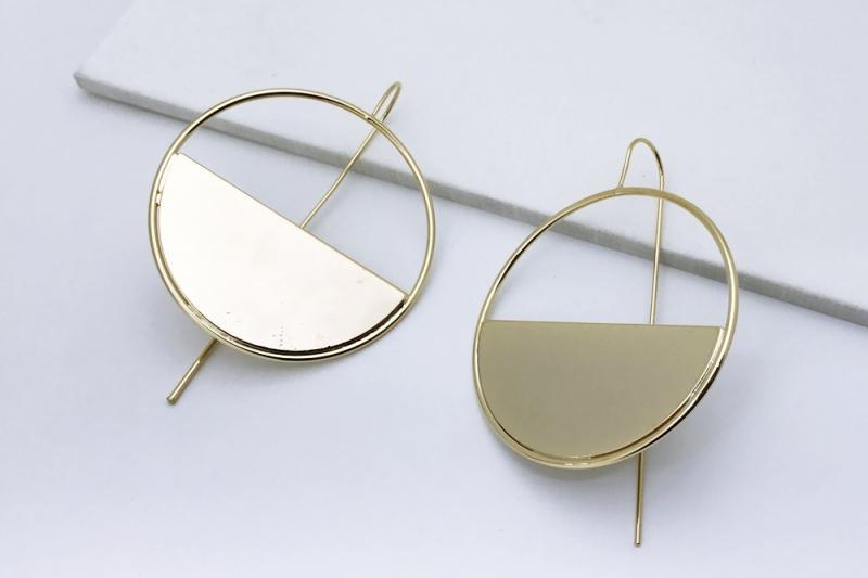 [Ozel] Simple Minimal Glossy Brass Earrings