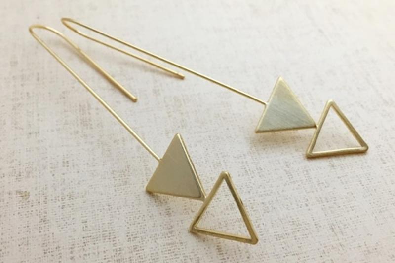 [Ozel] Unique Mood Matte Brass Earrings