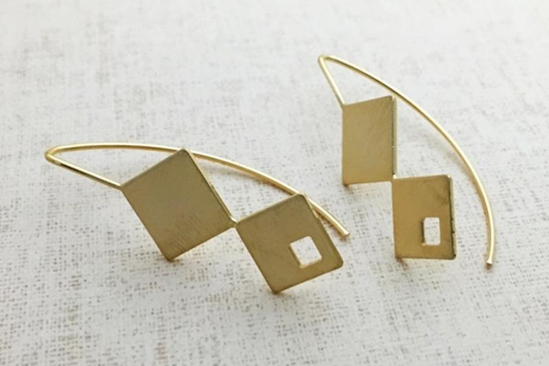 [Ozel] Vintage Vibe Matte Brass Earrings