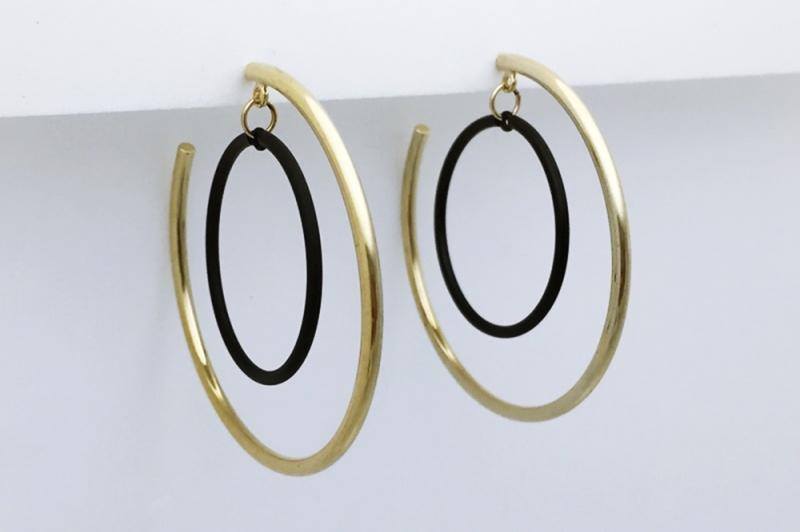 [Ozel] Vintage Vibe Glossy Brass Earrings