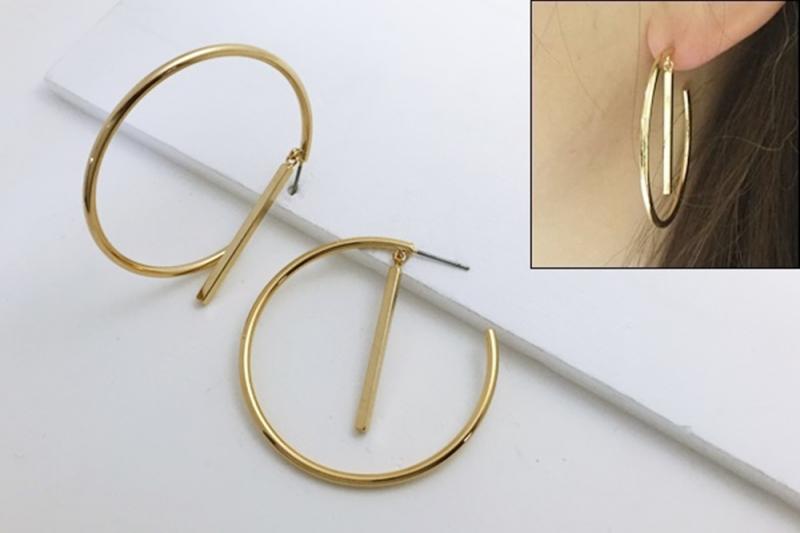 [Ozel] Wedding Guest Look Glossy Brass Earrings