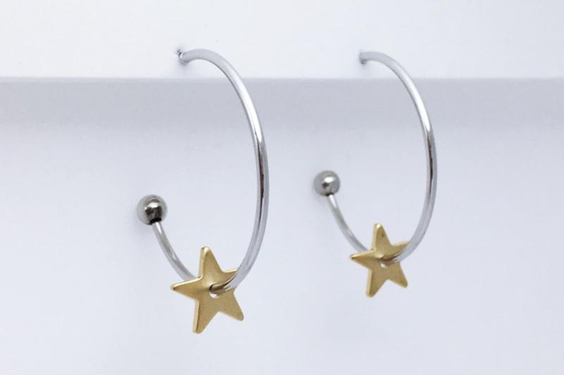 [Ozel] Modern Classic Matte Glossy Brass Earrings [Ozel]