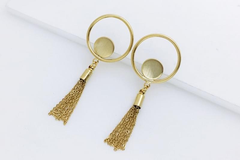 [Ozel] Unique Mood Matte Glossy Brass Earrings