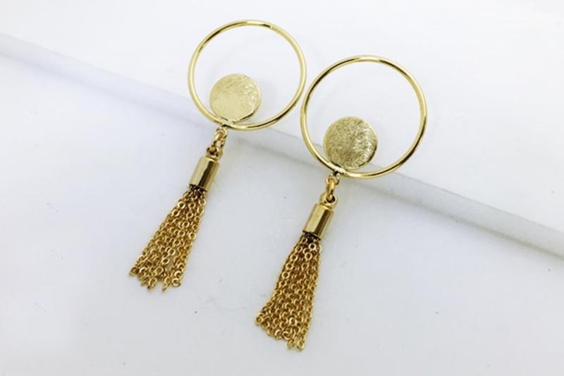 [Ozel] Girlfriend Gift Asymmetrical Curve Matte Brass Earrings