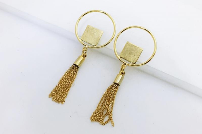 Sophisticated Asymmetrical Curve Matte Brass Earrings [Ozel]