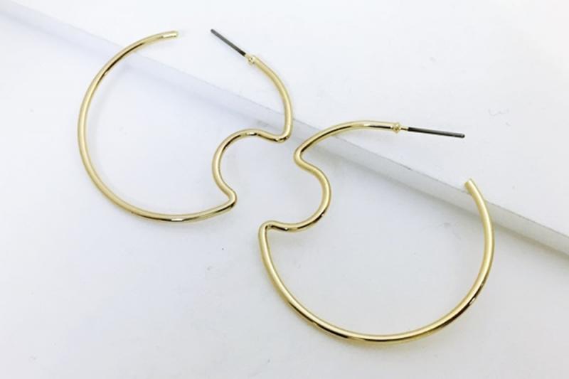[Ozel] Sophisticated Glossy Brass Earrings