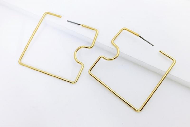 [Ozel] Trendy Glossy Brass Earrings