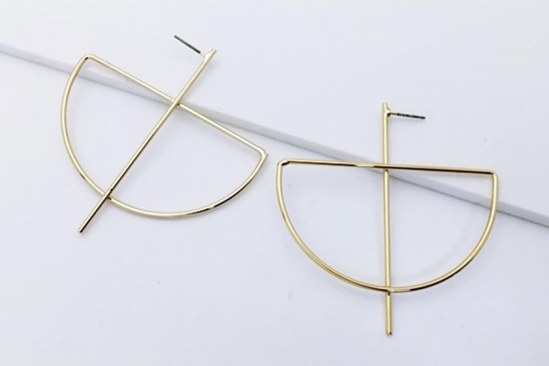 [Ozel] Trendy Glossy Brass Earrings