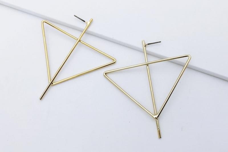 [Ozel] Casual Mood Glossy Brass Earrings