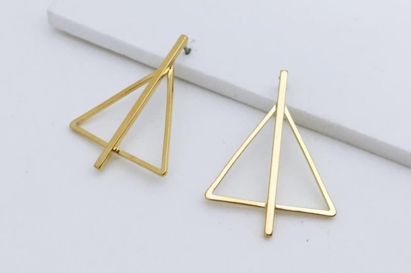 [Ozel] Unique Mood Glossy Brass Earrings