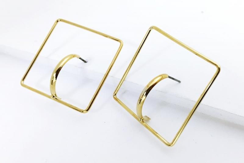 [Ozel] Delicate Fit Glossy Brass Earrings